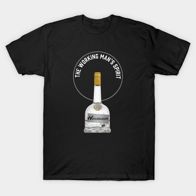 Nickelshlager Sunny Graphic (white text) T-Shirt by NightMan Designs